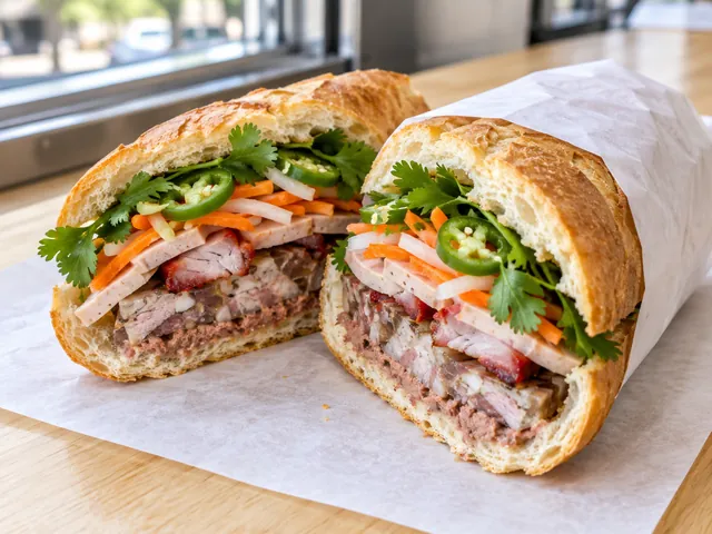 A bánh mì đặc biệt with BBQ pork and cold cuts