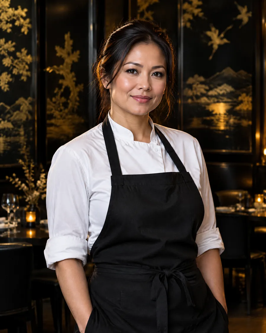 Chef Khánh Vũ in the Sơn Mài dining room